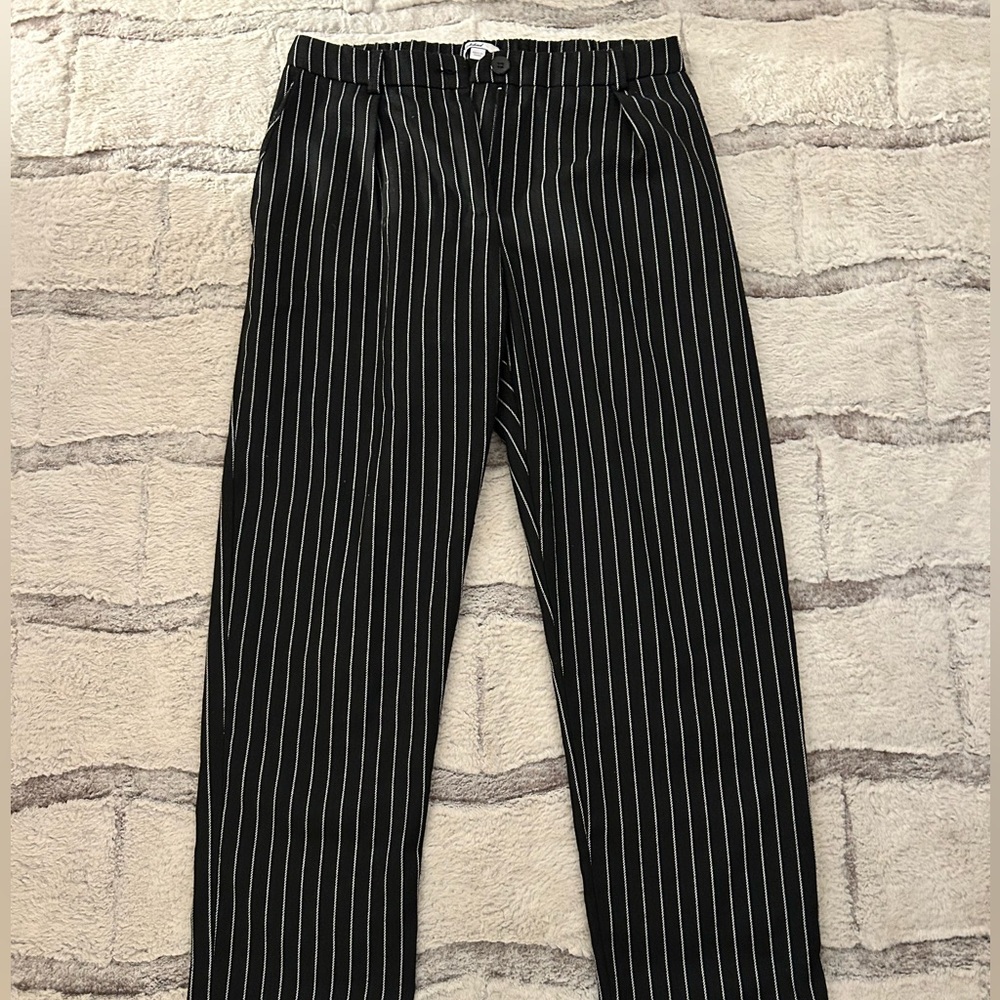 Black and White Striped Pants